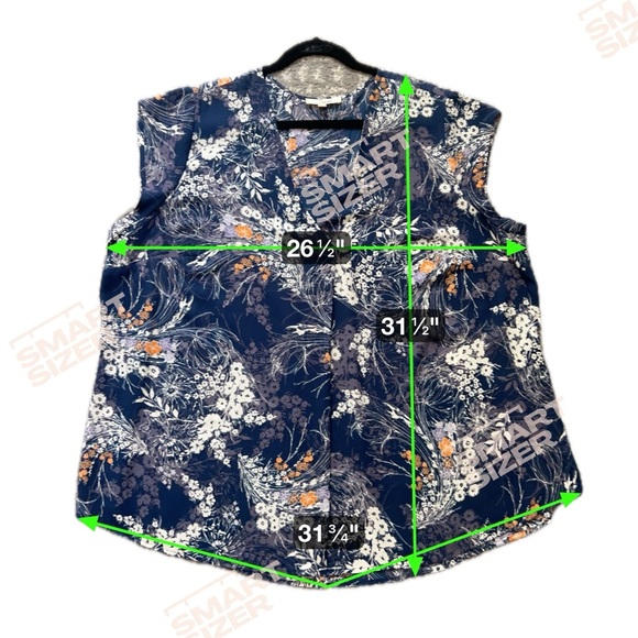 Serein brand Floral Navy Women's Blouse size 3X (M122) - Picture 6 of 6